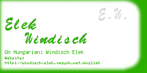 elek windisch business card